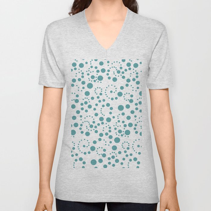 South Seas Spiral Dots Pattern V Neck T Shirt