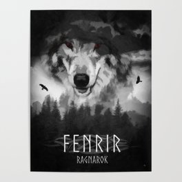 Fenrir the Wolf at Ragnarok Poster