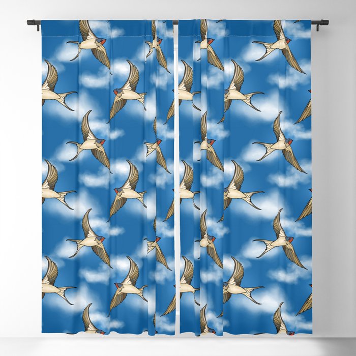 Swallows In the Sky  Blackout Curtain