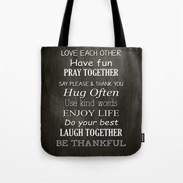 Family Rules Tote Bag
