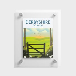 Derbyshire retro travel poster Floating Acrylic Print