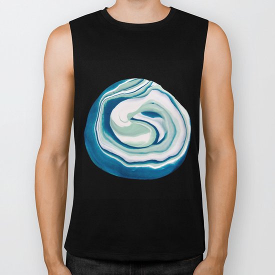 Marbling Turquoise Dreams Biker Tank