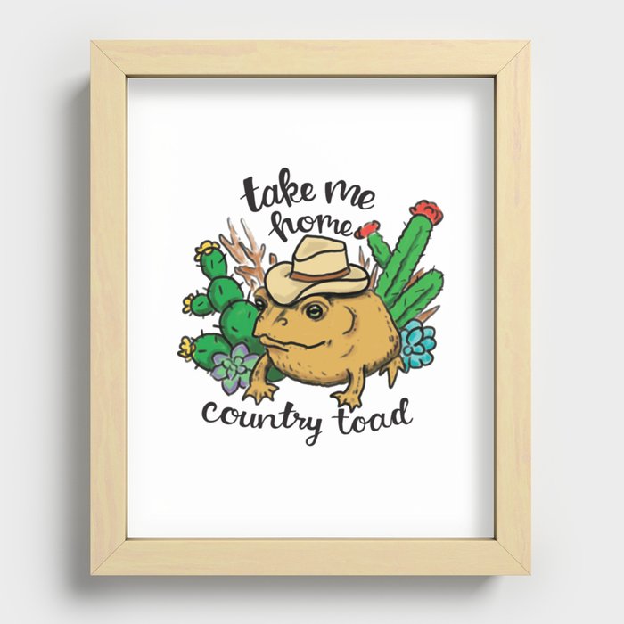 Country Toad Recessed Framed Print