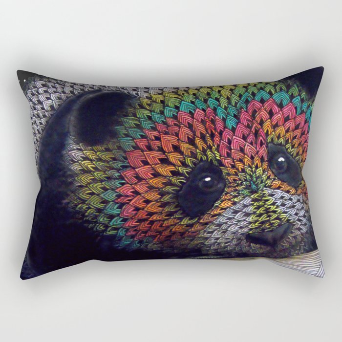 Rainbow Panda Rectangular Pillow