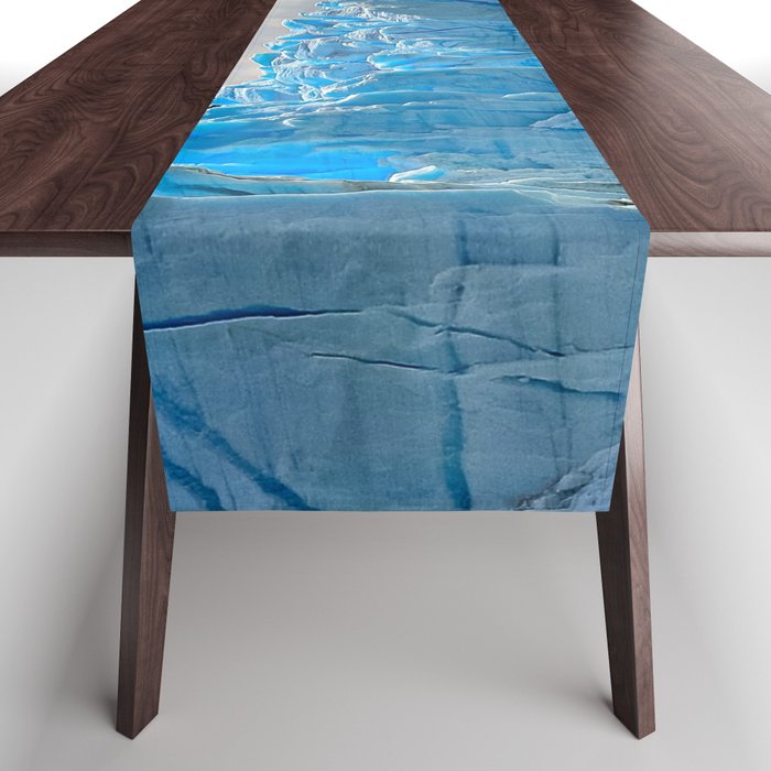 Argentina Photography - Blue Glacier Falling Into Water Table Runner