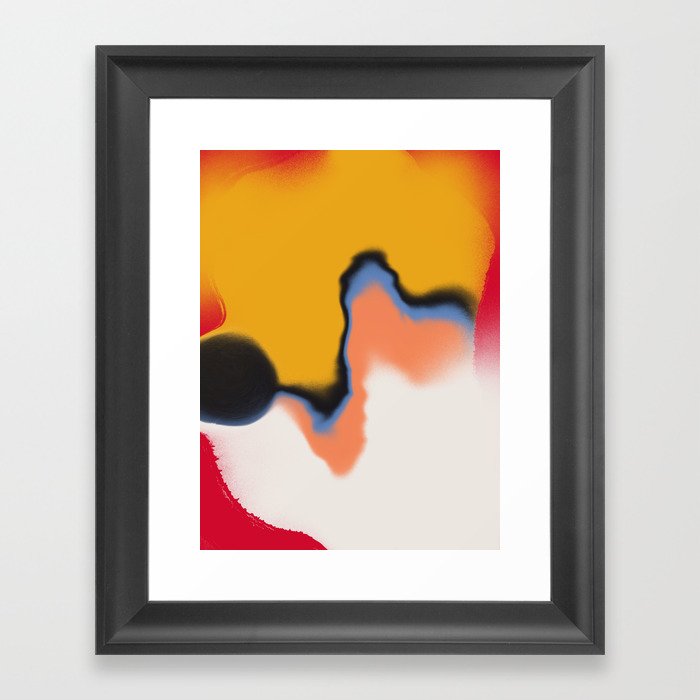 Red and yellow abstract liquify Framed Art Print