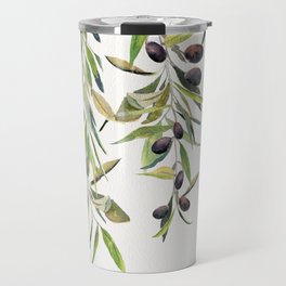 Olive Branch Watercolor  Travel Mug