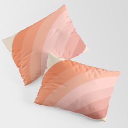 Pink and orange retro style rainbow Pillow Sham
