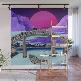 Synthwave Space: 36 views of mount Fuji #1 Wall Mural