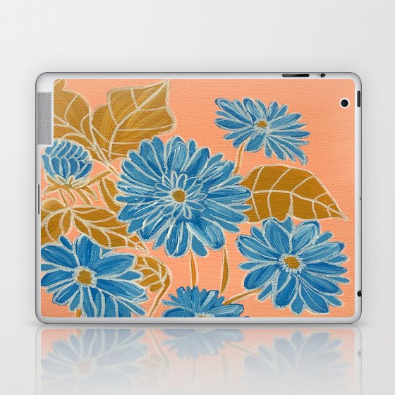 Orange and Blue Daisies Laptop & iPad Skin