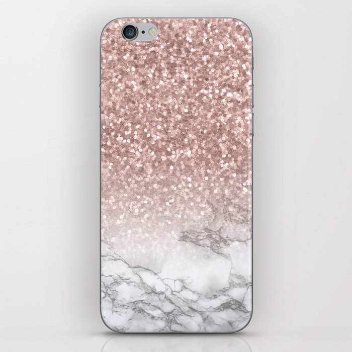 Sparkle Glittery Rose Gold Marble Iphone Skin By Naturemagick