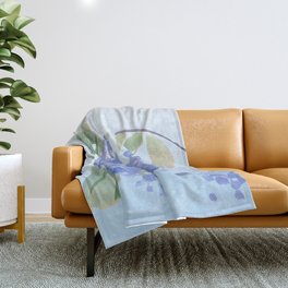 blue lilac Throw Blanket | Bouquets, Essence, Floral, Watercolor, Blue, Garden, Frenchlilac, Feminine, Painting, Spring 