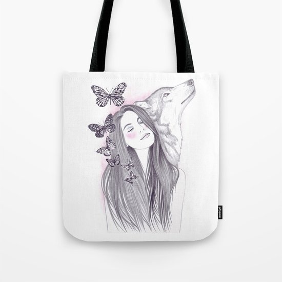 Wolf To The Moon Tote Bag