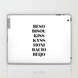 Kiss languages black and white artwork Laptop Skin