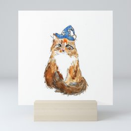 Maine Coon Cat Wizard Mini Art Print | Mainecoontabby, Painting, Mainecoon, Tabbycat, Watercolor, Calicocat, Mainecooncat, Art, Longhaircat, Wizard 