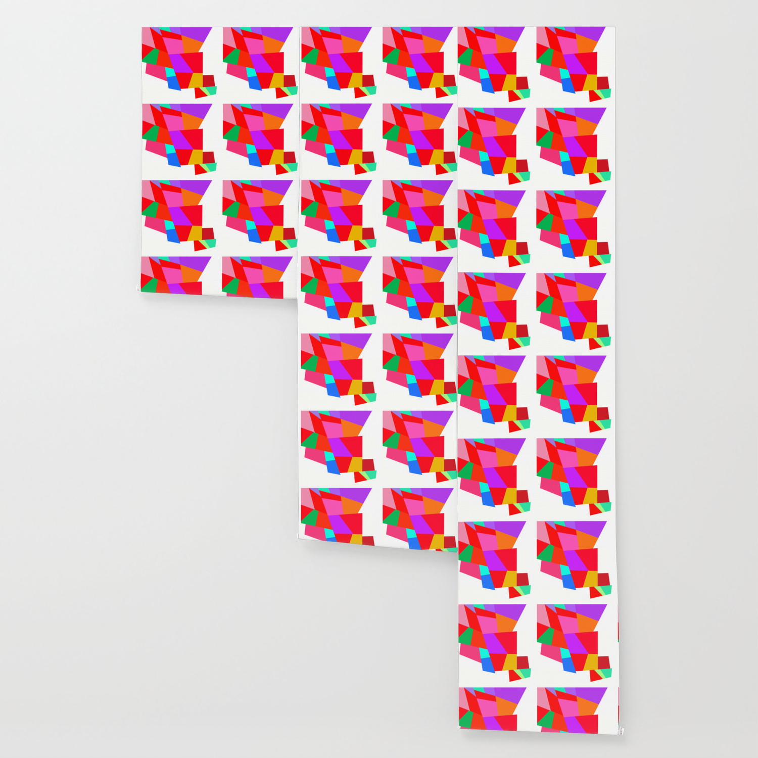 Happy Colourful Geometric Pattern Wallpaper By Dominiquevari