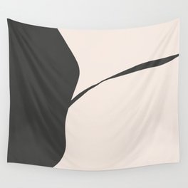Japandi Beige and Imperfect Black Crack Wall Tapestry