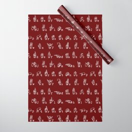ASL Alphabet // Maroon Wrapping Paper