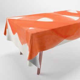 Mid Century Modern Abstract Painting Orange Watercolor Brush Strokes Tablecloth