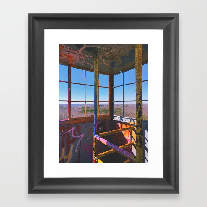 hickory ridge firetower Framed Art Print