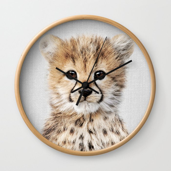 Baby Cheetah - Colorful Wall Clock