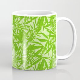 Vintage Cannabis Blossom Toss in Lime Green Coffee Mug