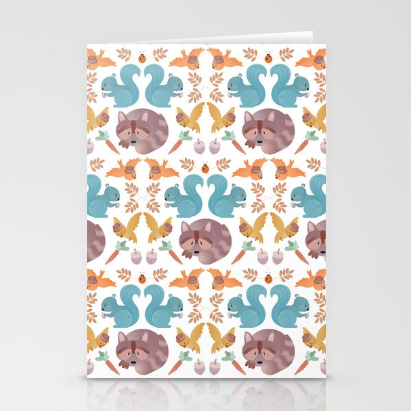 Forest animals. Child pattern. Stationery Cards