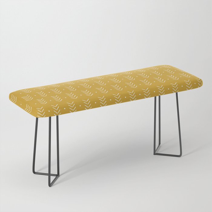 Arrow Lines Geometric Pattern 15 in old gold Bench