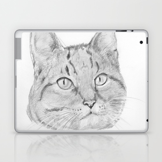 Cat Face Realistic Pencil Sketch Drawing Laptop Ipad Skin By Kyokobartley Society6,Perfect Face Shape Drawing