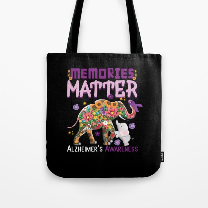 Elephant Memories Alzheimer Alzheimer's Awareness Tote Bag