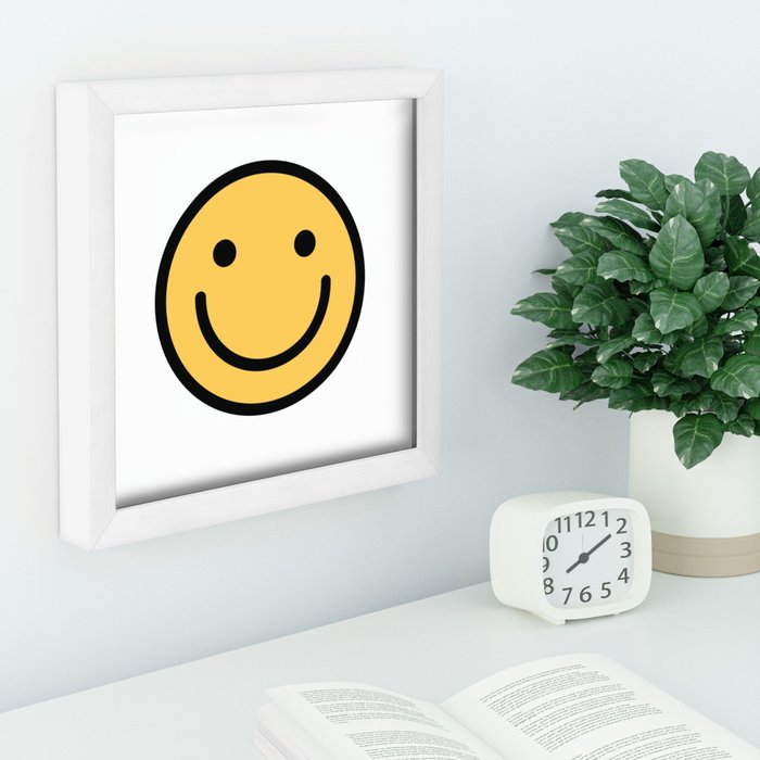 Smiley Face Cute Simple Smiling Happy Face Recessed Framed