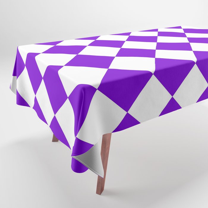 Rhombus Texture (Purple & White) Tablecloth