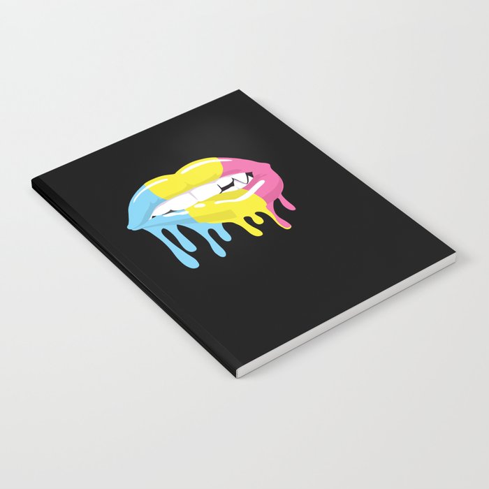 Pansexual Flag Gay Pride Lgbtq Lips Mouth Notebook