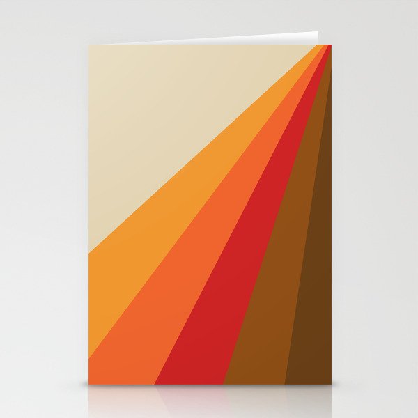 Colorful diagonal retro stripes design Stationery Cards