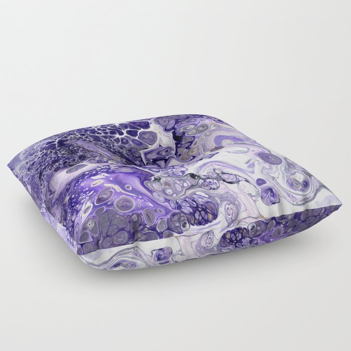 Purple Black White Lava Flow Floor Pillow