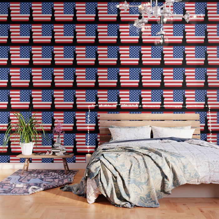 United States Of America Flag And Statue Of Liberty In New York Wallpaper By Ciux984 Society6