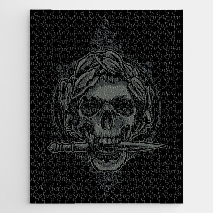 Caesar Skull With Knife Jigsaw Puzzle