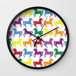 COLORFUL HORSES Pop Art Wall Clock