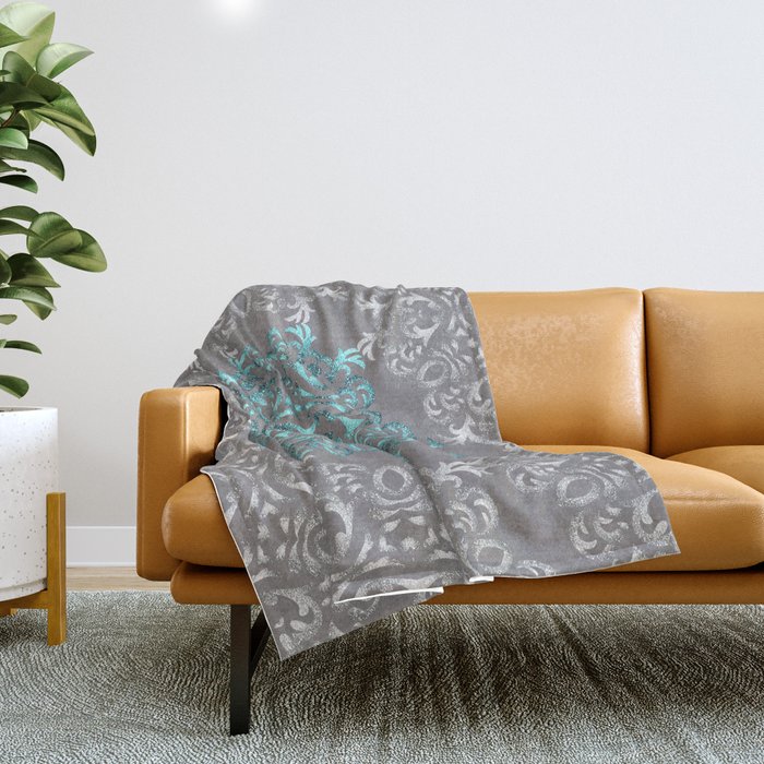 Mandala Pattern with Glitters Throw Blanket