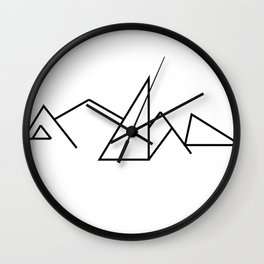 Seven Summit Mountains (Geographic Line Art) Wall Clock