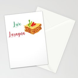 Funny Live Laugh Lasagna Tshirt Funny Lasagna Lovers Stationery Card