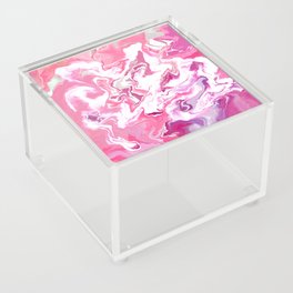Petals of Femininity - Melted Marble Swirl in Pink Acrylic Box