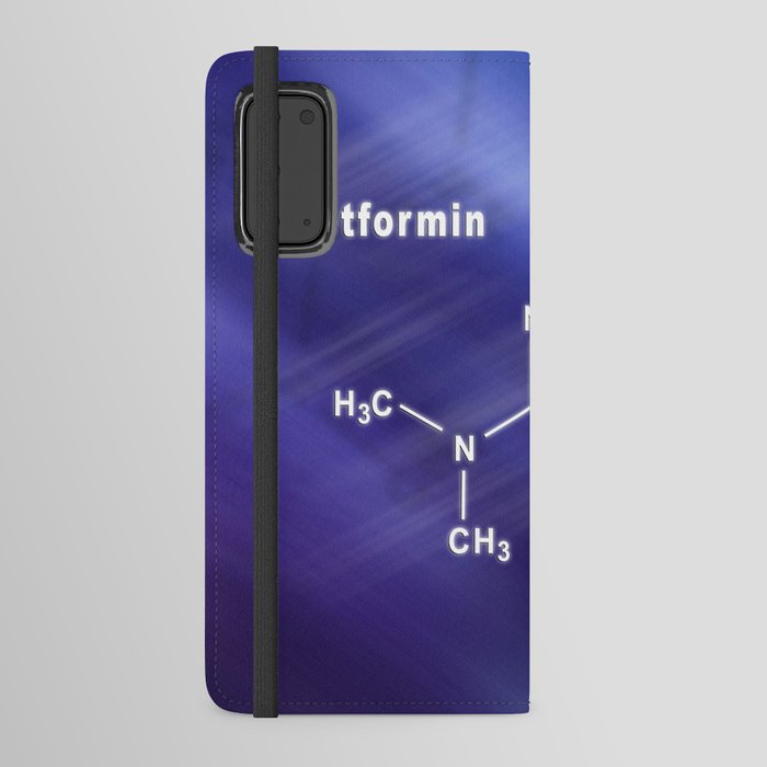 Metformin diabetes drug, Structural chemical formula Android Wallet Case