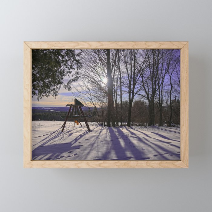 Winter Swing Set Framed Mini Art Print