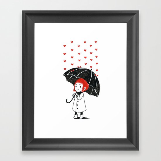Love rain Framed Art Print