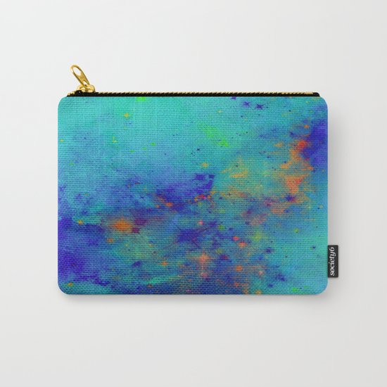 Blue Atmoshpere - Abstract in green, blue, orange and red Carry-All Pouch