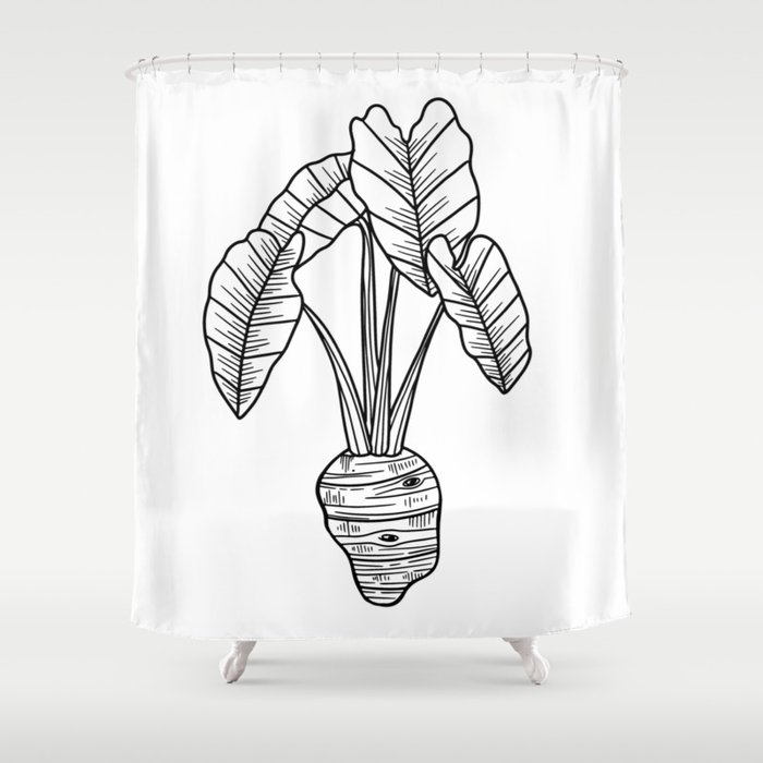 UrbanNesian Taro Shower Curtain