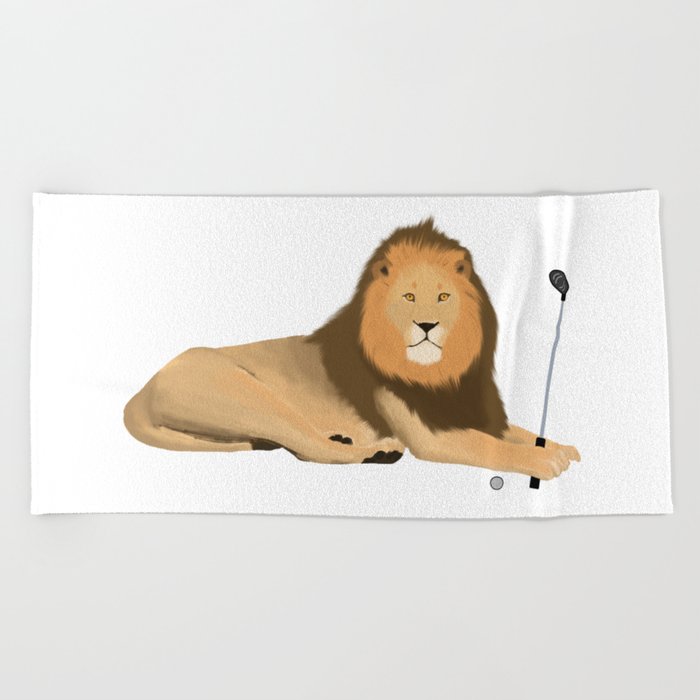 Lion Golf Beach Towel