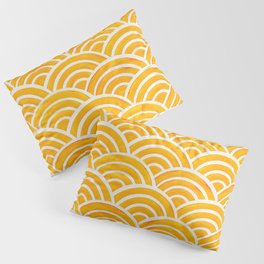 Japanese Seigaiha Wave – Marigold Palette Pillow Sham