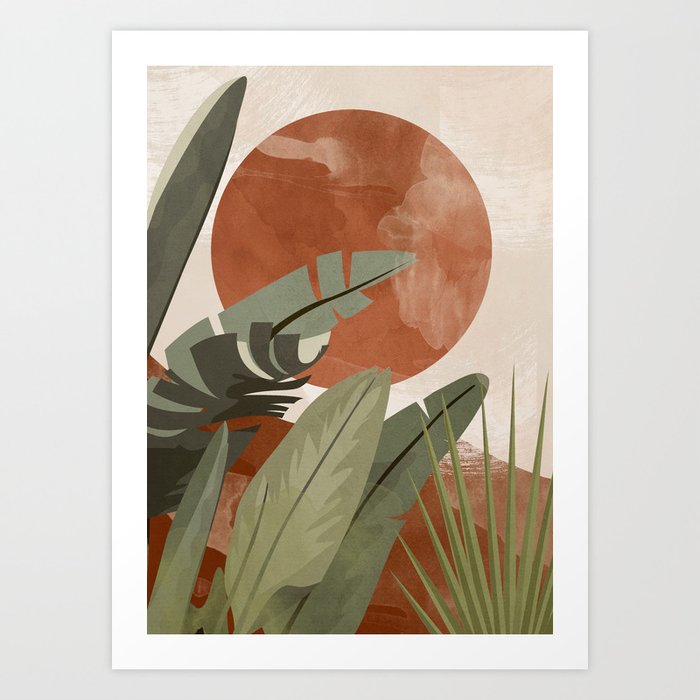 Tropical Leaf Abstract Art 10 Art Print